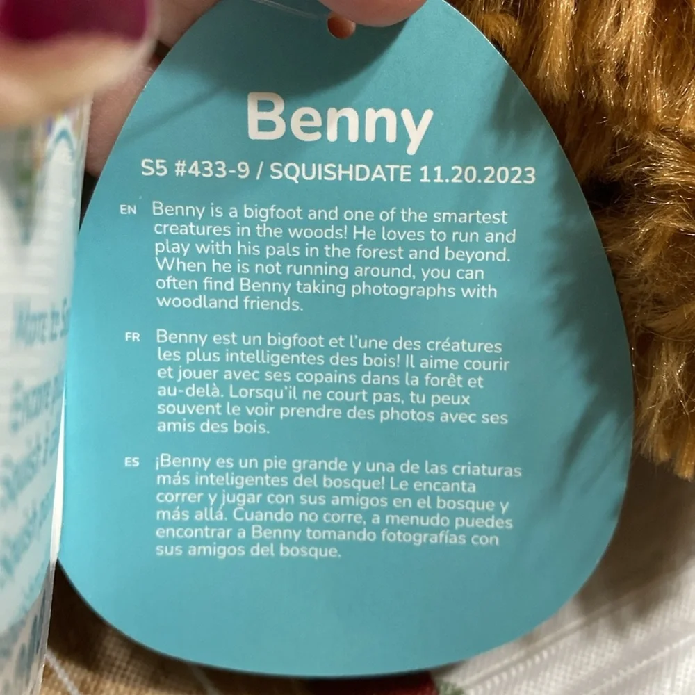 Squishmallows Benny the bigfoot with scarf - Picture 5 of 5